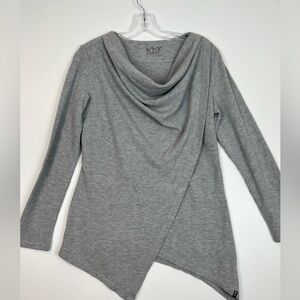 Marc New York Gray asymmetrical cowl neck sweater